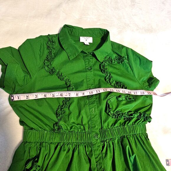 Kate Spade New York Green Ruffle Shirt Dress Medium M  Target Collaboration - Picture 6 of 8